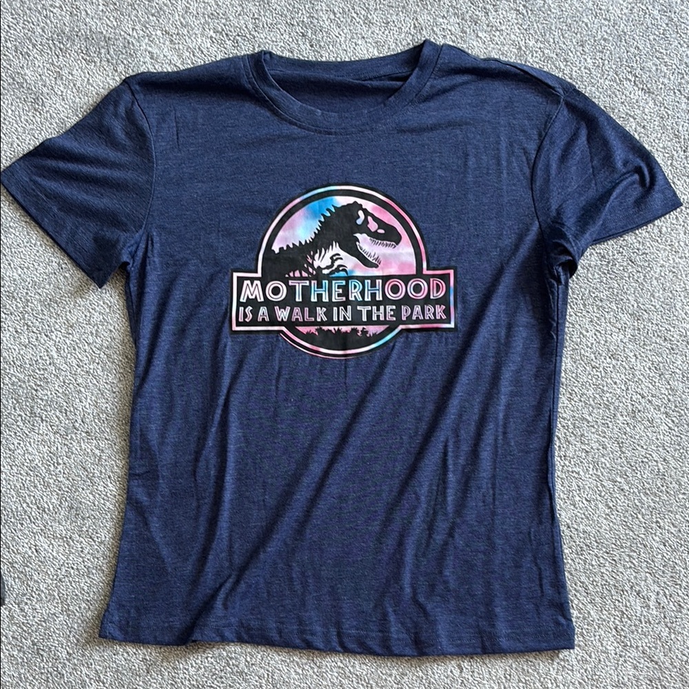 Motherhood Jurassic Park Navy Graphic T-Shirt